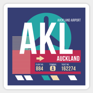 Auckland, New Zealand (AKL) Airport Code Baggage Tag Sticker